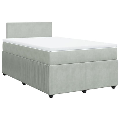 Boxspring met matras fluweel lichtgrijs 120x200 cm