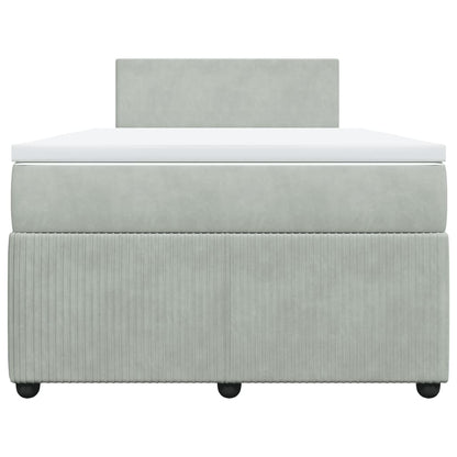 Boxspring met matras fluweel lichtgrijs 120x200 cm