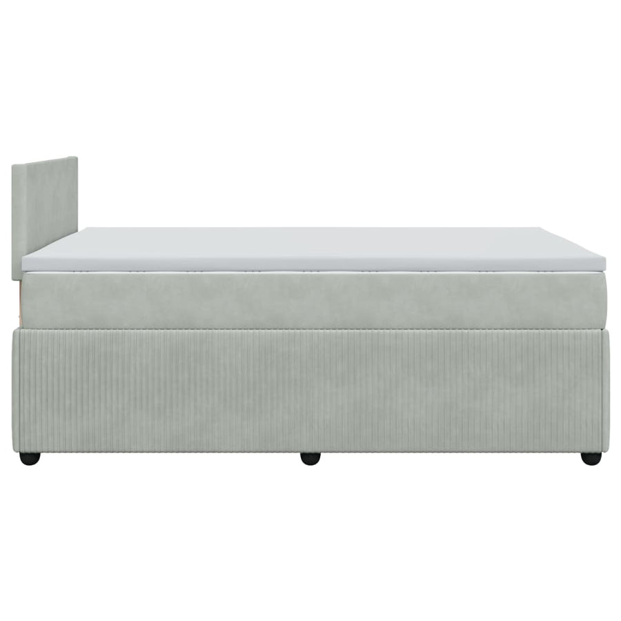 Boxspring met matras fluweel lichtgrijs 120x200 cm
