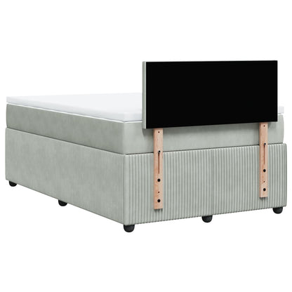 Boxspring met matras fluweel lichtgrijs 120x200 cm