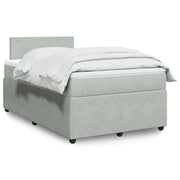 Boxspring 120x200 cm fluweel lichtgrijs met matras