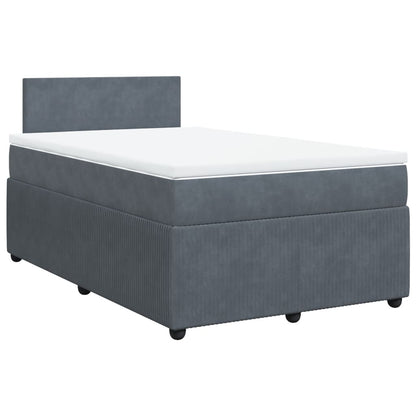 Boxspring met matras fluweel donkergrijs 120x200 cm