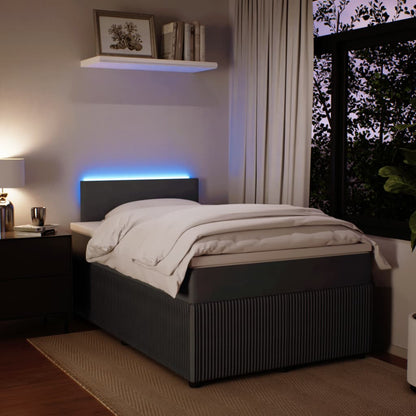 Boxspring met matras fluweel donkergrijs 120x200 cm
