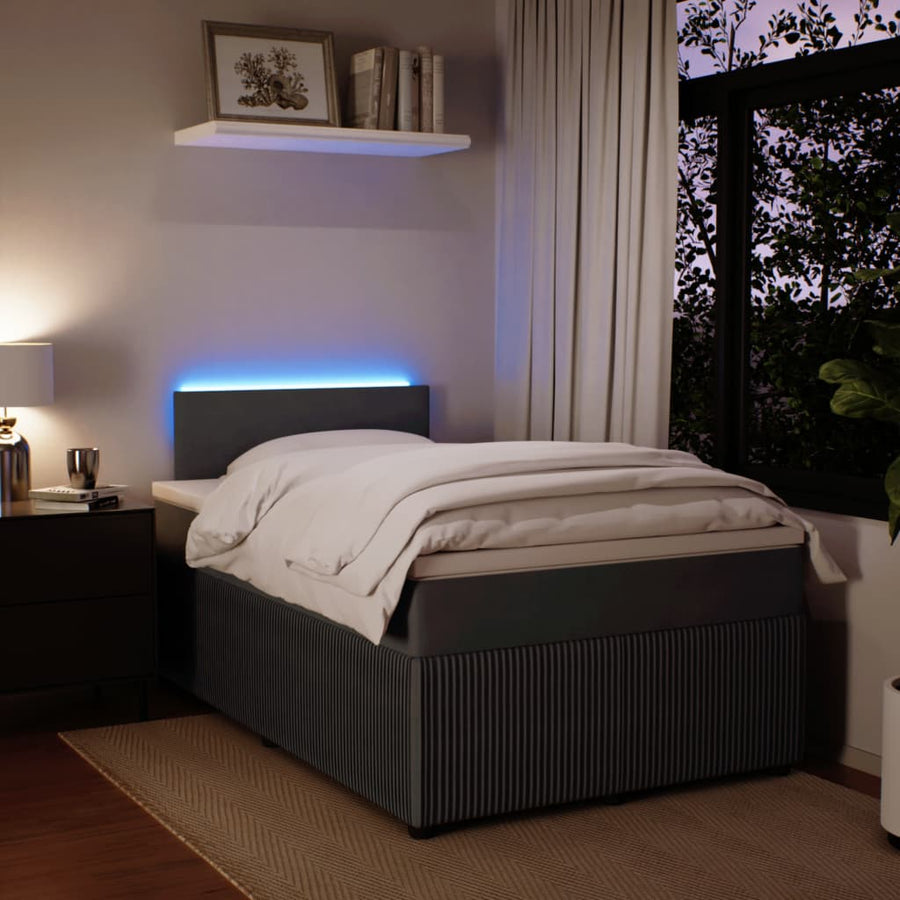 Boxspring met matras fluweel donkergrijs 120x200 cm