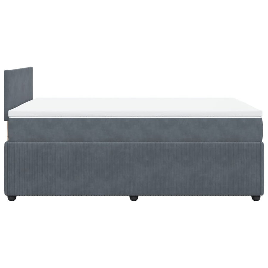 Boxspring met matras fluweel donkergrijs 120x200 cm