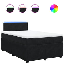 Boxspring met matras fluweel zwart 120x200 cm