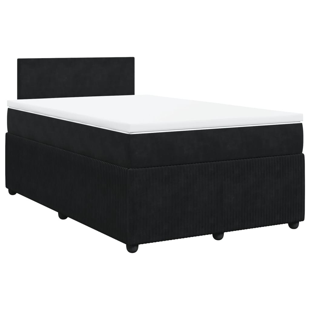 Boxspring met matras fluweel zwart 120x200 cm
