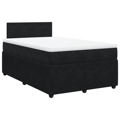 Boxspring met matras fluweel zwart 120x200 cm