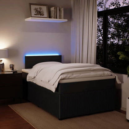 Boxspring met matras fluweel zwart 120x200 cm