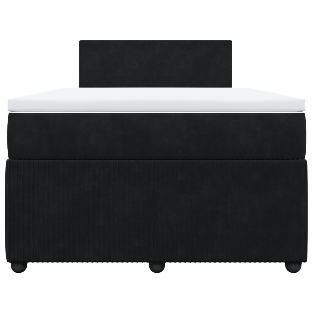 Boxspring met matras fluweel zwart 120x200 cm