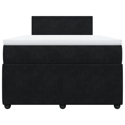 Boxspring met matras fluweel zwart 120x200 cm