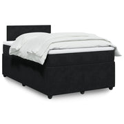 Velvet Black Box Spring Bed with Mattress 120x200 cm