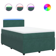 Boxspring met matras fluweel donkergroen 120x200 cm