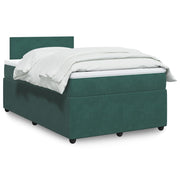 Box spring with velvet dark green mattress 120x200 cm