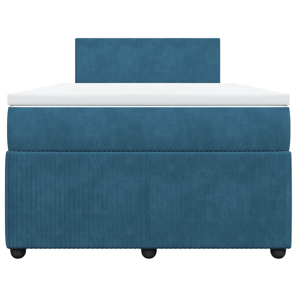 Boxspring met matras fluweel blauw 120x200 cm