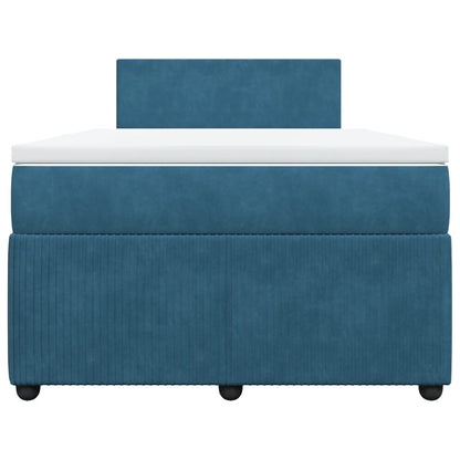 Boxspring met matras fluweel blauw 120x200 cm