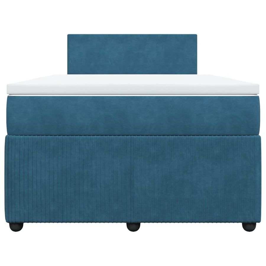 Boxspring met matras fluweel blauw 120x200 cm