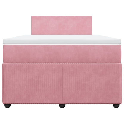 Boxspring met matras fluweel roze 120x200 cm