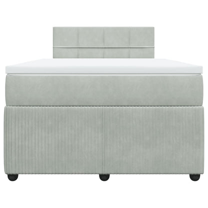 Boxspring met matras fluweel lichtgrijs 120x200 cm