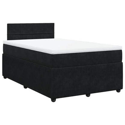 Boxspring met matras fluweel zwart 120x200 cm