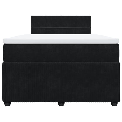 Boxspring met matras fluweel zwart 120x200 cm