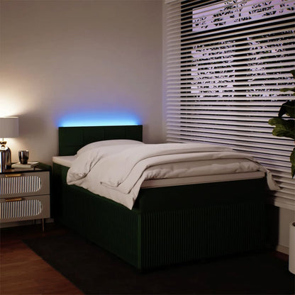 Boxspring met matras fluweel donkergroen 120x200 cm