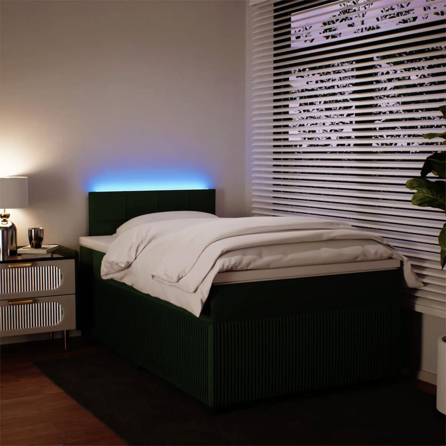Boxspring met matras fluweel donkergroen 120x200 cm
