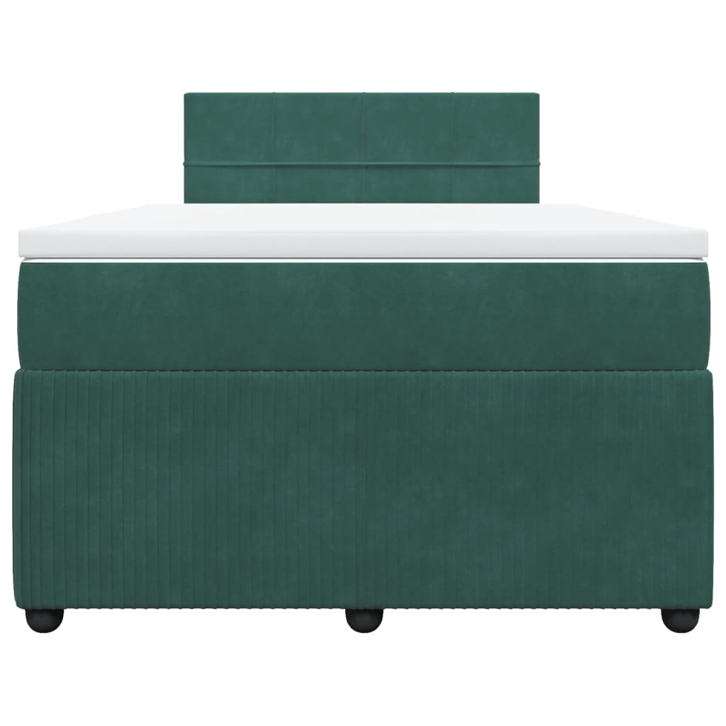 Boxspring met matras fluweel donkergroen 120x200 cm