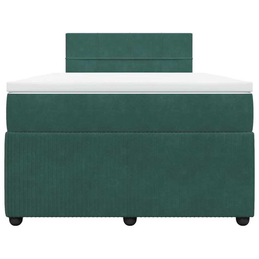 Boxspring met matras fluweel donkergroen 120x200 cm