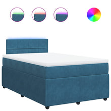 Boxspring met matras fluweel blauw 120x200 cm