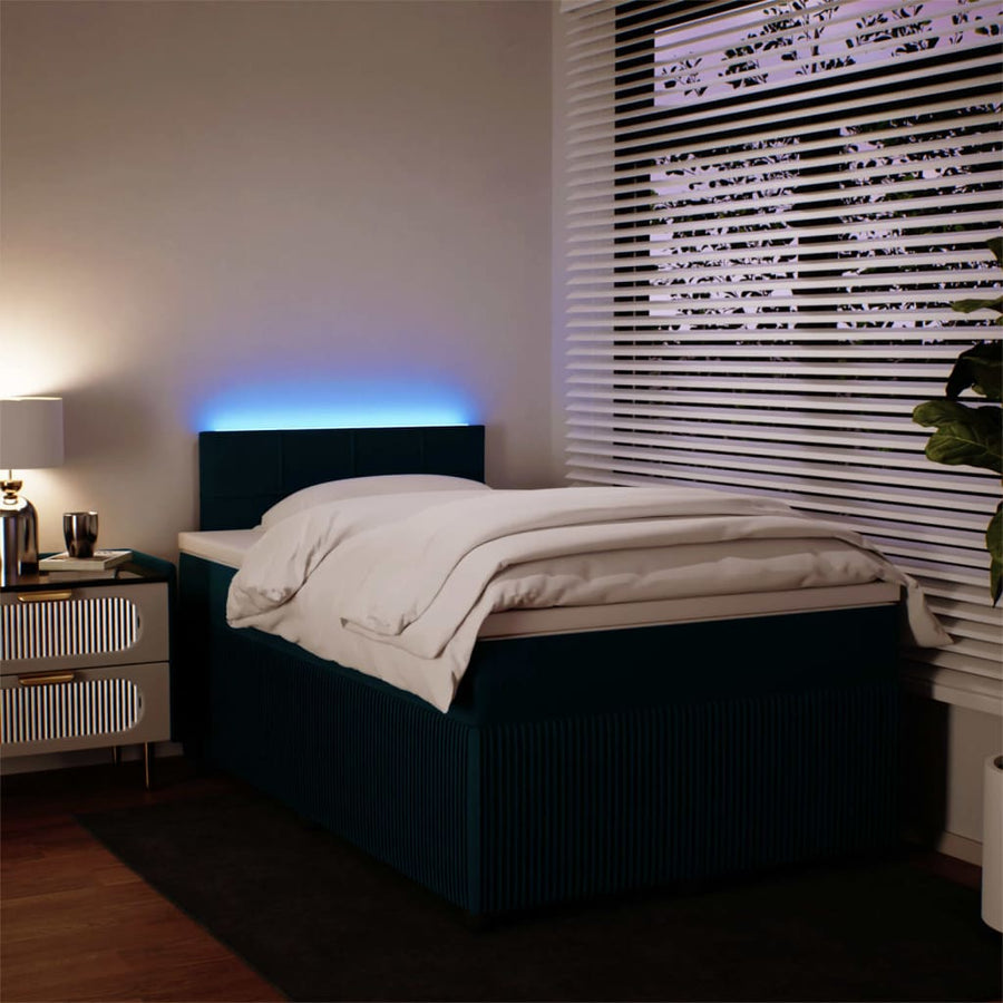 Boxspring met matras fluweel blauw 120x200 cm