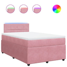 Boxspring met matras fluweel roze 120x200 cm