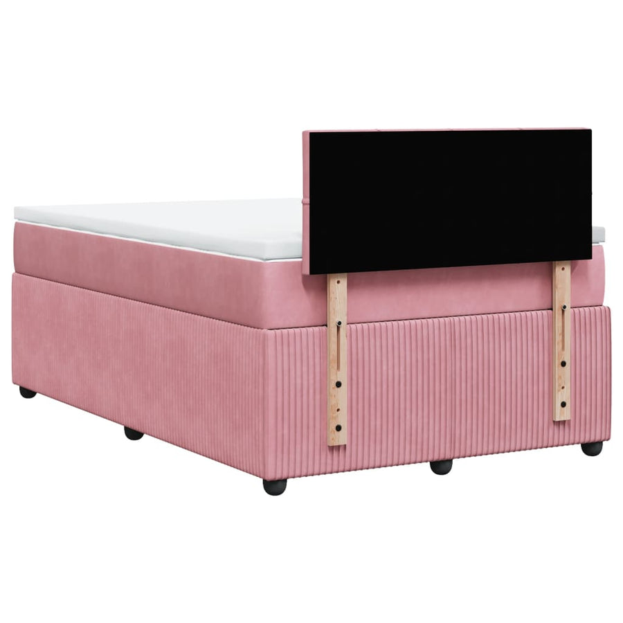 Boxspring met matras fluweel roze 120x200 cm