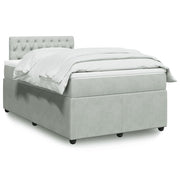 Boxspring met matras 120x200 cm lichtgrijs fluweel
