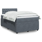 Boxspring 120x200 cm fluweel donkergrijs met matras