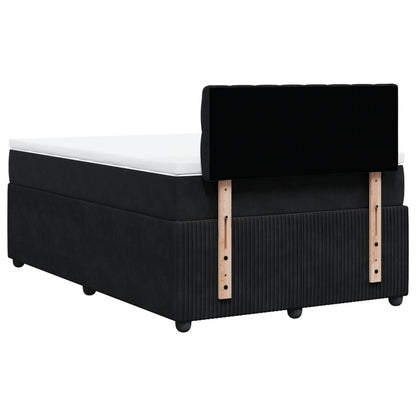 Boxspring met matras fluweel zwart 120x200 cm