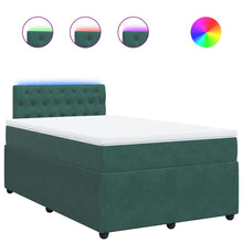 Boxspring met matras fluweel donkergroen 120x200 cm