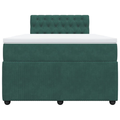 Boxspring met matras fluweel donkergroen 120x200 cm