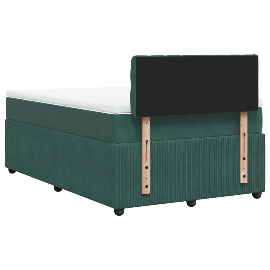 Boxspring met matras fluweel donkergroen 120x200 cm