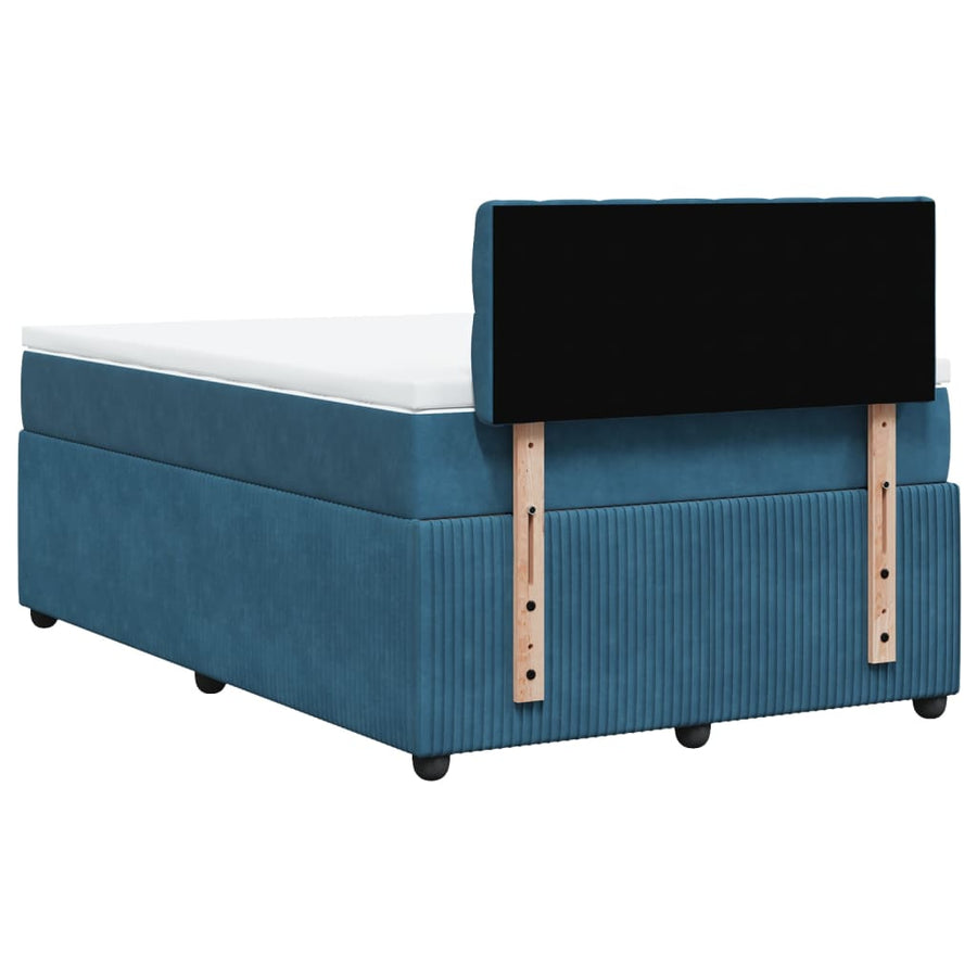 Boxspring met matras fluweel blauw 120x200 cm