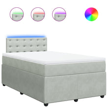 Boxspring met matras fluweel lichtgrijs 120x200 cm