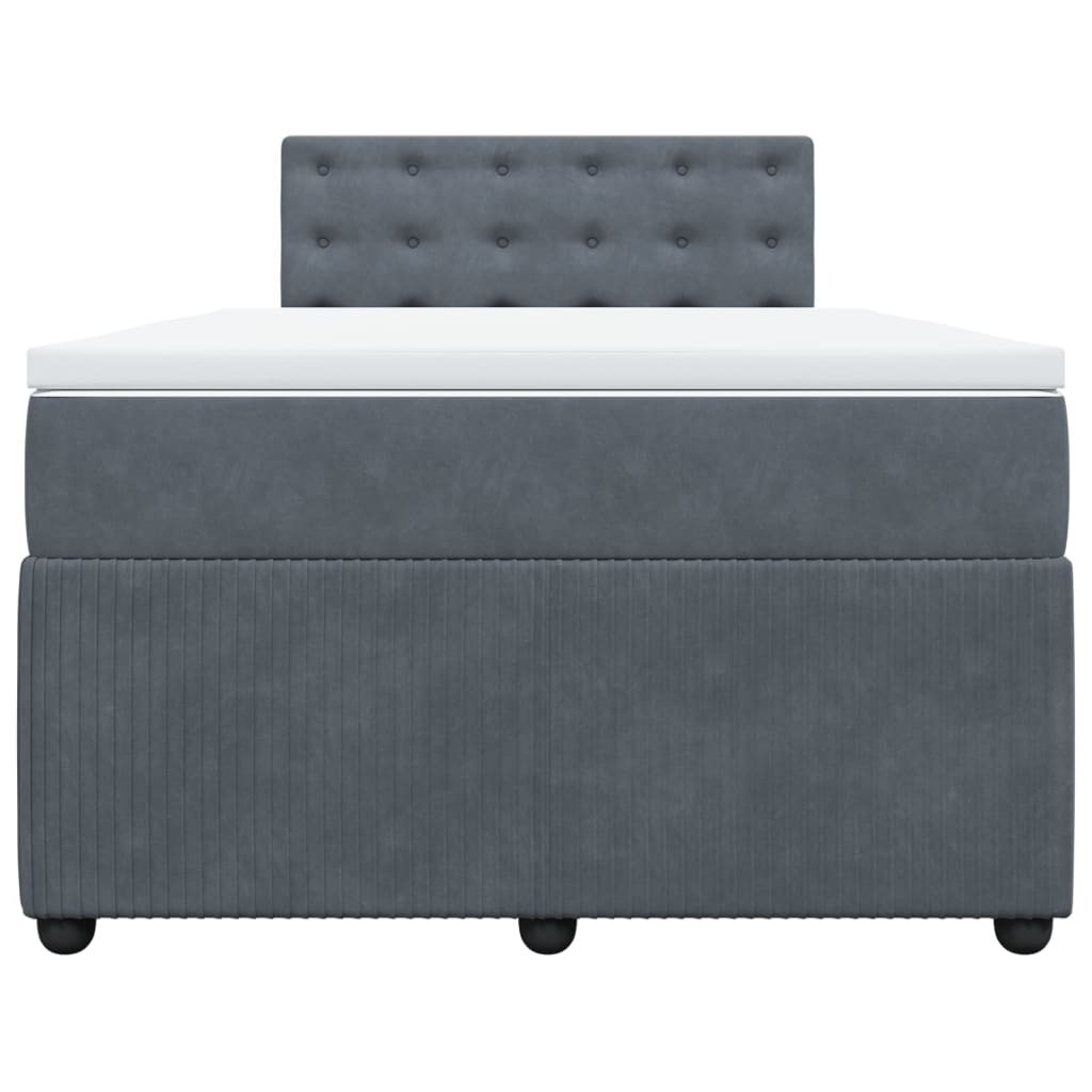 Boxspring met matras fluweel donkergrijs 120x200 cm