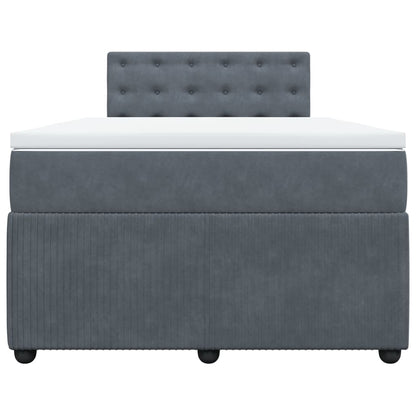 Boxspring met matras fluweel donkergrijs 120x200 cm