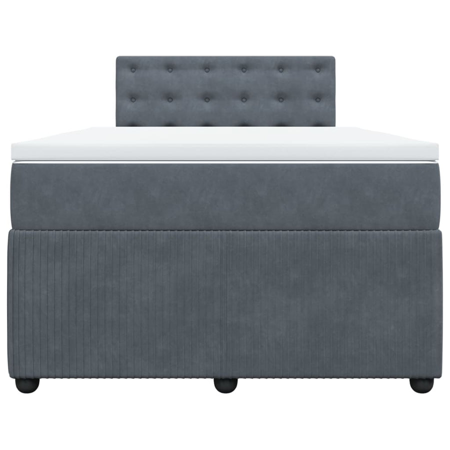 Boxspring met matras fluweel donkergrijs 120x200 cm