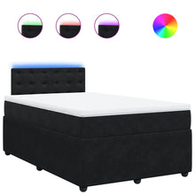 Boxspring met matras fluweel zwart 120x200 cm