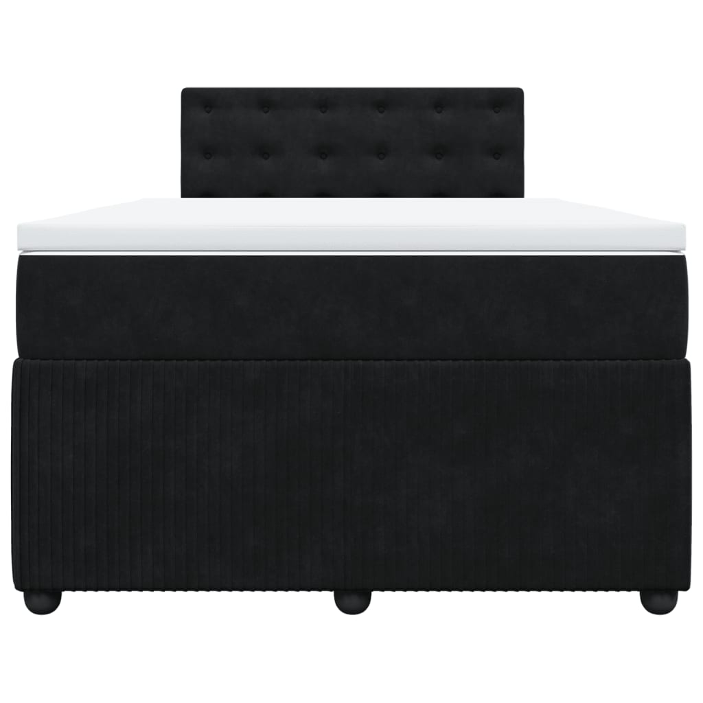 Boxspring met matras fluweel zwart 120x200 cm