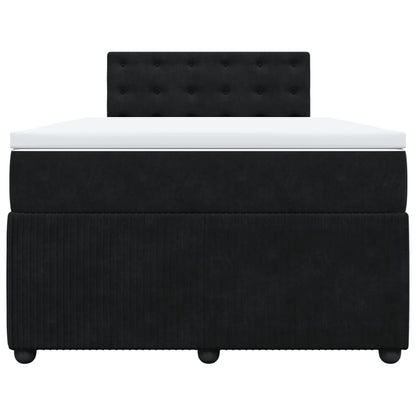 Boxspring met matras fluweel zwart 120x200 cm