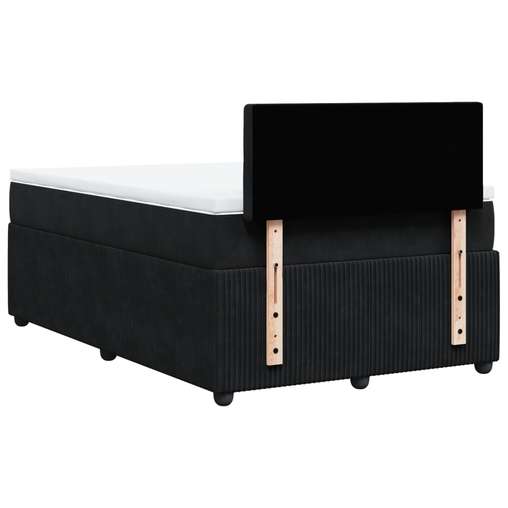 Boxspring met matras fluweel zwart 120x200 cm