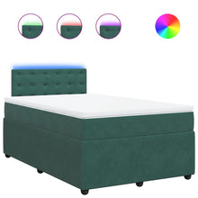 Boxspring met matras fluweel donkergroen 120x200 cm