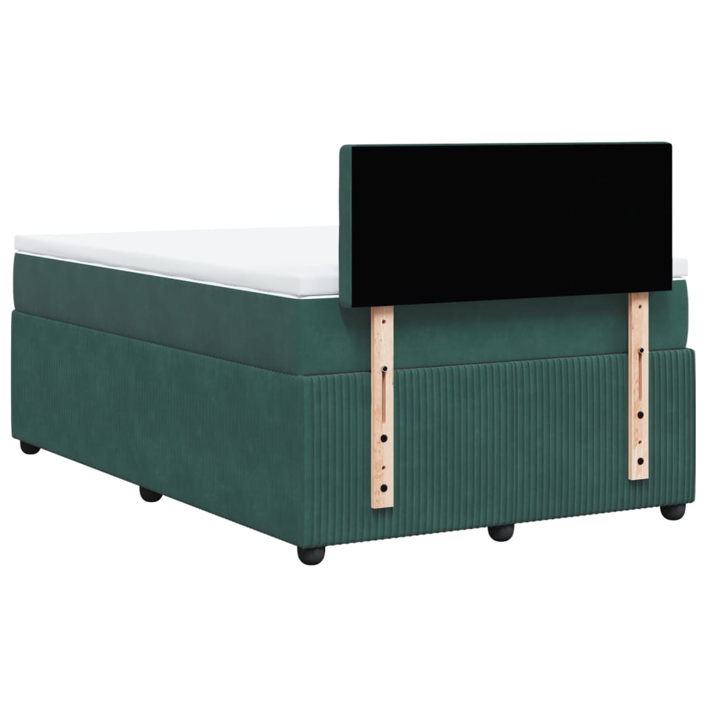 Boxspring met matras fluweel donkergroen 120x200 cm